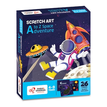 Chalk and Chuckles-A&ndash;Z Space Adventure &ndash; 2-in-1 Scratch Art &amp; Space Discovery Cards