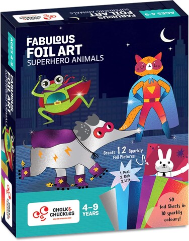 Chalk &amp; Chuckles - Fabulous Foil Art-Superhero Animals