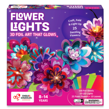 Chalk and Chuckles-Flower Lights &ndash; DIY Foil Art Craft Kit with LED String Lights