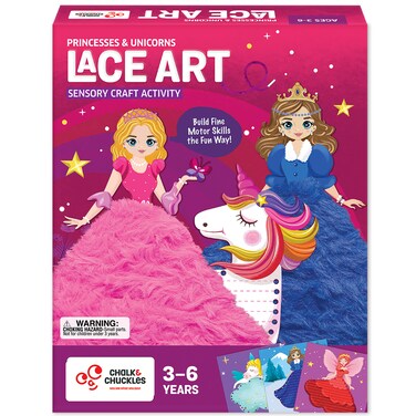 Chalk and Chuckles-Princess &amp; Unicorn Lace Art &ndash; Mess-Free Lacing Craft Kit