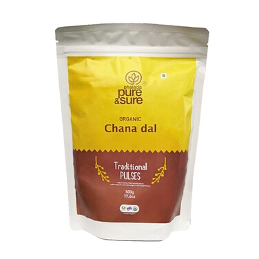 Pure &amp; Sure Organic Chana Dal, 500 Gm