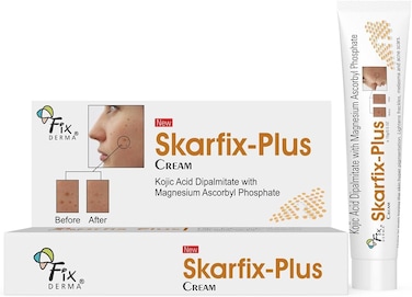 Fixderma 2% Kojic Acid + 1% Arbutin Skarfix-Plus Scar Removal Cream, Hyperpigmentation Removal Cream and Acne Scars Removal Cream, Helps To Reduce Melasma- 15 G