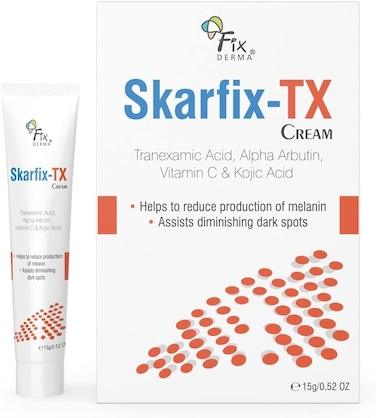 Fixderma 10% Tranexamic Acid + 2% Kojic Acid + 1% Arbutin Skarfix -Tx Face Cream, Pigmentation Removal Cream, Uneven Skin Tone, Reduces Dark Spots and Blemishes - 15 gm