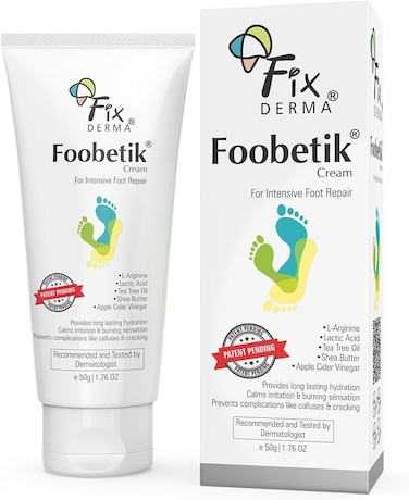 Fixderma Foobetik Cream, Foot Cream, Foot Care for Diabetic, for Dry &amp; Cracked Feet, Moisturizes &amp; Soothes Feet, Heel Repair, for Calloused, Or Chapped Skin, Paraben Free - 50G