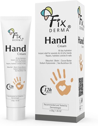 Fixderma Hand Cream for Women &amp; Men, Hand Moisturizer, Hand Cream for Dry and Rough Hands, Cocoa Butter, Cream for Itchy Hand, All Skins Types - 30G