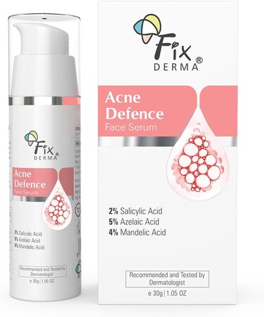 Fixderma 2% Salicylic Acid Serum for Anti Acne &amp; Spot Treatment with 5% Azelaic Acid &amp; 4% Mandelic Acid, Anti Acne Face Serum, Face Serum for Men &amp; Women, Face Serum for Oily Skin - 30G
