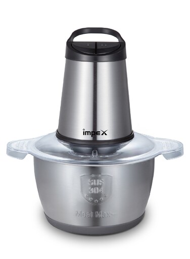 Impex Electric Food Chopper With 2 Liter Glass Bowl,350W Powerful Motor Food Processor, Dual Speed, Stainless Steel Blades, Overheat Protection,2 Year Warranty-FC 3202
