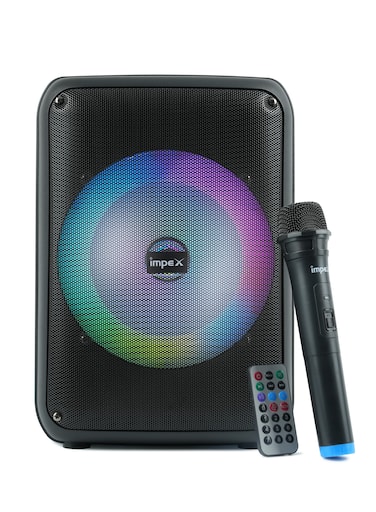 Impex 8 Inch Portable Trolley Bluetooth Speaker - 800W PMPO, BT/FM/USB/TF/AUX, TWS Function, Wireless Mic, LED Display &amp; Light, Inbuilt 1800mAh Rechargeable Battery With Type-C Charging - TS 4001