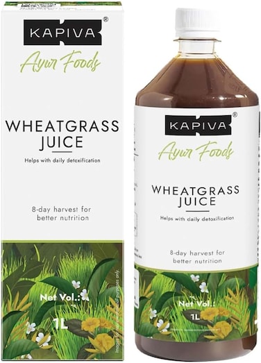 عصير عشبة القمح من كابيفا، سعة 1 لتر مع نسبة عالية من الكلوروفيل