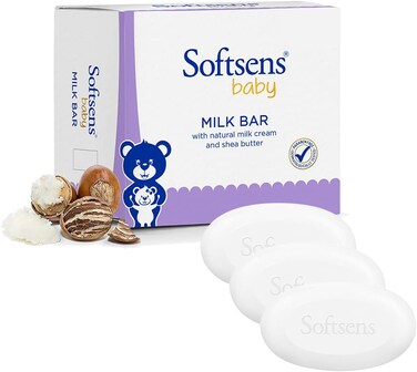 Softsens Baby Milk Bar Soap with Natural Milk Cream &amp; Shea Butter, 100Gx3