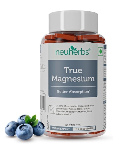 Neuherbs True Magnesium Glycinate Supplement, 1600 mg, 60 Tablets