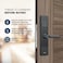 Smart Bluetooth Lock for Wooden &amp; Metal Doors, 4-Way Access, OzoLife App, Fingerprint, Password, RFID Card, 35-80 mm Door Thickness