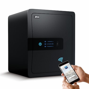 Ozone 45L Wi-Fi Enabled Safe Locker with 4-in-1 Unlocking (Fingerprint, Password, Mobile App, Emergency Key) - Alloy Steel, Low Battery Alert, 2 Year Warranty
