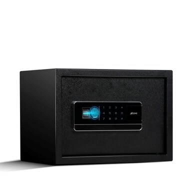 Ozone 16 Litres Wi-Fi Safe Locker for Home &amp; Office &ndash; Fingerprint Lock, 3-in-1 Unlocking (OzoLife App, Fingerprint &amp; Password), Size: 250H x 350W x 250D mm, Weight: 9.5kg