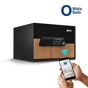 16 Litres Wi-Fi Safe Locker for Home &amp; Office &ndash; Fingerprint Lock, 3-in-1 Unlocking (OzoLife App, Fingerprint &amp; Password), Size: 250H x 350W x 250D mm, Weight: 10 kg