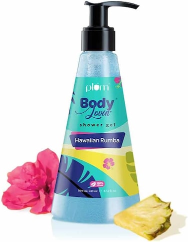 Plum BodyLovin' Shower Gel, Hawaiian Rumba Shower Gel (Body Wash) All Skin Types Beachy Aqua 100% Vegan