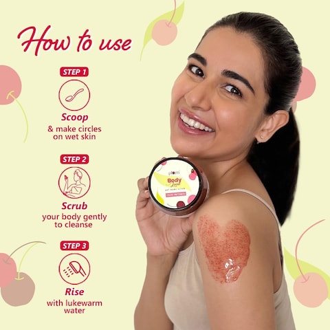 Plum BodyLovin&#39; Body Scrub Drivin&#39; Me Cherry Gel Body Scrub Skin Brightening Tan Removal  Sulphate &amp; Paraben Free 100% Vegan 200 g