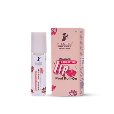 Pilgrim Spanish Squalane Lip Peel Roll-on with lactic acid &amp; hyaluronic acid  Squalane exfoliating lip peel for soft &amp; glossy lips   Hydrating dry &amp; flaky lips  Women &amp; Men's   6 ml (Transparent)
