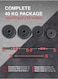 Sparnod Fitness SCD-40 2-in-1 Dumbbells/Barbell Set - Easy 3-Step Assembly with Connector Rod, Eco-Friendly Weights, Concrete Dumbbells with PVC Coating, Slip-Free Handgrip, Total Home Fitness