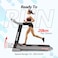 Sparnod Fitness STC-4350 Treadmill, 6 HP Peak Motor, 140kg Max User Weight, 1%-15% Incline, 1.0-20.0KM/H Speed, 7&quot; LCD Display, Foldable Design with Bluetooth Speakers &amp; High-Traction 5-Layer Belt