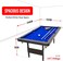 Sparnod Fitness SPT-80 8FT Billiards Pool Table &ndash; Durable MDF Construction with Blue Wool Cloth, Complete Set Included, Instant Setup, Foldable Design for Family and Pool Hall Use