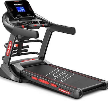 Sparnod Fitness STH-5720 Treadmill for Home Foldable   7HP Peak DC Motor   Auto Incline 22%   1-20 km/h Speed   7" LCD Display   Bluetooth Speaker   Hydraulic Fold   Running Machine for Home Exercise