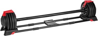 Sparnod Fitness SAD-25 Adjustable 3-in-1 Dumbbell Set,3&ndash;24kg Quick Weight Change, Dumbbell, Barbell, Kettlebell,12 Gear Steel ABS Build, Digital Dial, Ergonomic Grip, Home Gym Workout Kit