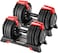 Sparnod Fitness SAD-24_PAIR Adjustable Dumbbells Pair Set (2 x 24kg, Total 48kg) &ndash; 12 Weight Levels (3&ndash;24kg Each), One-Hand Quick Adjust Dial, Safety Lock System, Premium Steel Build with Base Tray