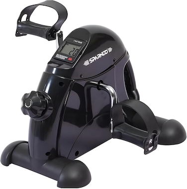Sparnod Fitness SMB-475 Arm &amp; Leg Mini Exercise Bike with LCD Display, Adjustable Resistance, Portable Under Desk Pedal Exerciser for Home &amp; Office Workout, Compact Steel Frame, 120kg Capacity