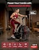 Sparnod Fitness SAB-12 Commercial Air Bike &ndash; Magnetic Belt &amp; Chain Drive, 216 Programs, Interval Console, Adjustable Ergonomic Seat, Heart Rate Sensor, Heavy-Duty Steel Frame,150KG Capacity