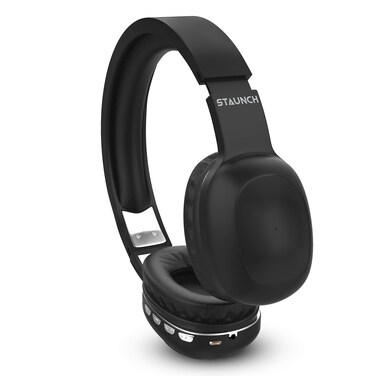 Intex Staunch Rock 100 Over The Ear Bluetooth Wireless Headphone with Deep Bass Sound (Black Silver)