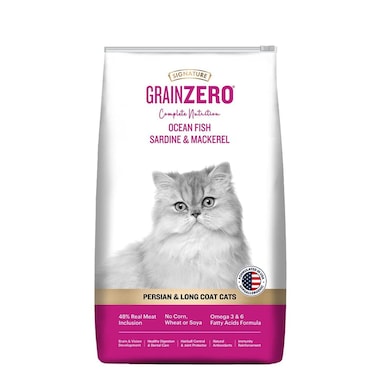 Signature Grain Zero Ocean Fish, Sardine, and Mackerel Persian Dry Cat Food 1.2kg