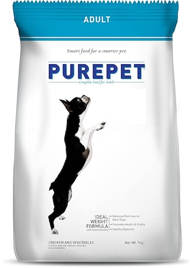 Purepet Dry Food with Chicken &amp; Vegetables for Adult Dogs 10kg