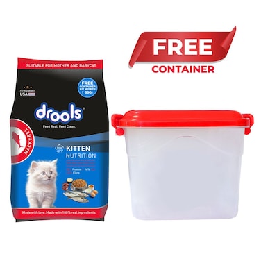 Drools Kitten Mackerel Dry Food 1kg (with Container Free)