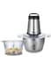 Impex Electric Food Chopper 2in1 Combo  350W Powerful Motor  Dual 2L Glass &amp; Stainless Steel Bowls  Double Layer 4 Stainless Steel Blades   2 Speeds Control  Motor Overheat Protection  Anti-Slip Ring