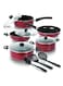 Delici 12-Piece Nonstick Cookware Set With Glass Lids And 3 Nylon Spatula, PFOA Free-High Temperature Resistant Exterior Coating-ACS12M