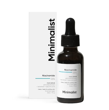 Minimalist5% Niacinamide Face Serum for Clear Glowing Skin, With 1% Hyaluronic Acid for Hydration, Pore Minimizer for Face, Clears Acne Marks &amp; Blemishes, For Women &amp; Men, 1 Fl Oz / 30 ml