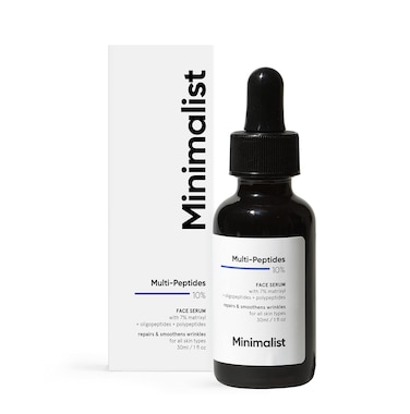 MinimalistMulti Peptide Night Face Serum for Anti Aging with Collagen Boosting, Reduces Wrinkles, Hydrating Serum With 7% Matrixyl 3000 &amp; 3% Bio-Placenta, For Women &amp; Men, 1 Fl Oz / 30 ml
