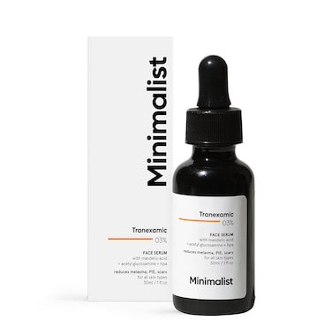 Minimalist3% Tranexamic Acid Face Serum for Acne Scars, Melasma, Discoloration &amp; Dark Spots Correcting, Helps with PIE &amp; PIH, For Women &amp; Men, 1 Fl Oz / 30 ml
