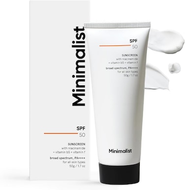 Minimalist Sunscreen SPF 50 PA++++, Clinically Tested In US (In-Vivo), Lightweight With Niacinamide, No White Cast, Broad Spectrum Face Sunscreen, For Women &amp; Men