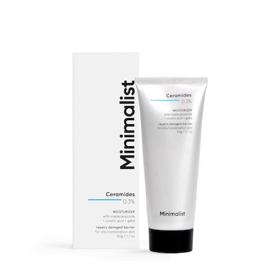 Minimalist Oily Skin Face Moisturizer for Barrier Repair, 0.3% Ceramide Madecassoside, For Women &amp; Men, 1.7 Oz / 50 gm