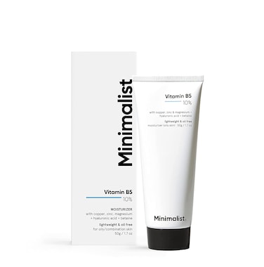 Minimalist 10% Vitamin B5 Face Moisturizer for Oily &amp; Acne Prone Skin, Oil Free Fast Absorbing Lightweight Gel, For Women &amp; Men, 1.7 Oz / 50 gm