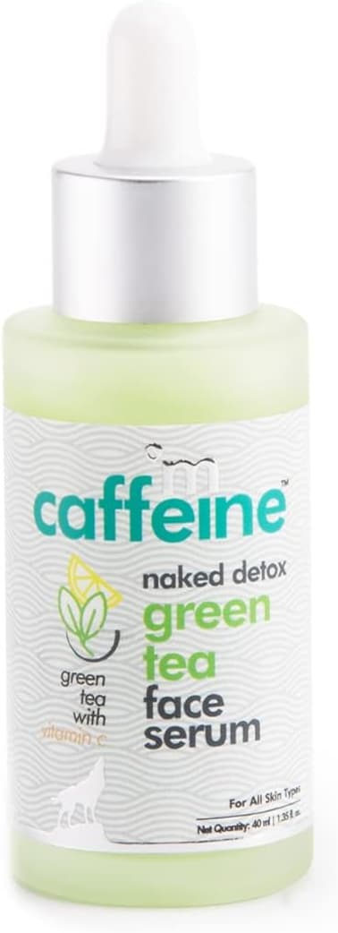 MCaffeine Paraben and Mineral Oil-Free Naked Detox Green Tea Face Serum with Vitamin C, Hyaluronic Acid for Hydration (All Skin, 40ml)