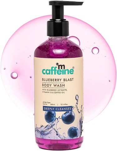 mcaffeine Blueberry Blast Body Wash With Fruity Fresh Blueberry Long Lasting Fragrance 300 Ml