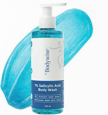 Be Bodywise Salicylic Acid Body Wash Shower Gel, For Body Acne, Strawberry Skin, Infused with1% Salicylic Acid, Camomile extract, Pentavitin, Non-Drying, Paraben Free, All Skin Types, 250 ml