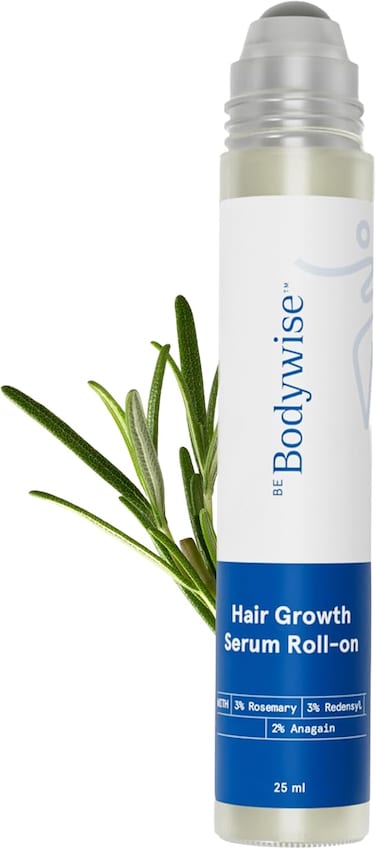 Be Bodywise Rosemary Hair Growth Serum (Roll On), Promotes Hair Growth, Stimulates Hair Follicles, 3% Rosemary, 3% Redensyl &amp; 2% Anagain, Hair Fall Control SerumI Women &amp; Men, All Hair Types, 25 ml