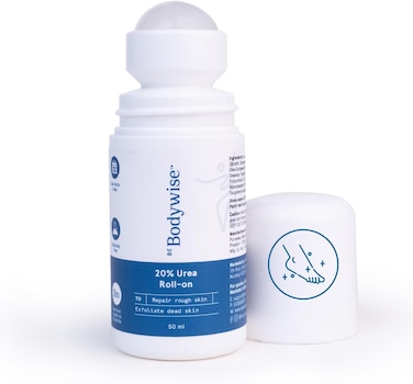 Be Bodywise 20% Urea Foot Cream Roll On, Repairs Dry &amp; Cracked Heels, 2% Lactic Acid, Olive Oil &amp; Vitamin E, Exfoliates &amp; Softens Skin, Hydrates &amp; Moisturises, No Irritation, All Skin Types, 50 ml