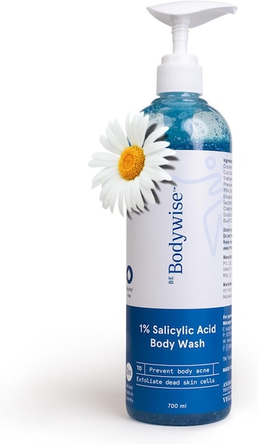 Be Bodywise Salicylic Acid Body Wash Shower Gel, For Body Acne, Strawberry Skin, Infused with 1% Salicylic Acid, Camomile extract, Pentavitin, Non-Drying, Paraben Free, All Skin Types, 700 ml