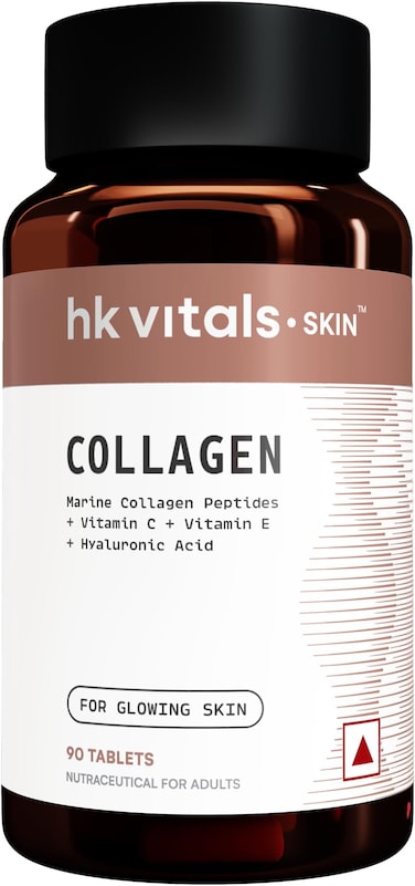 HK Vitals Collagen Tablets, 90 Tablets, 3000 mg, Marine Collagen Peptides, Vitamin C, E, Biotin with Hydrolyzed Peptides