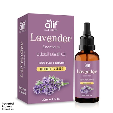 Alif Naturals - Pure Bulgarian Lavender Essential Oil  &ndash; Premium, Therapeutic-Grade, 100% Pure Lavender Oil for Aromatherapy, Skincare &amp; Wellness   1 fl. Oz